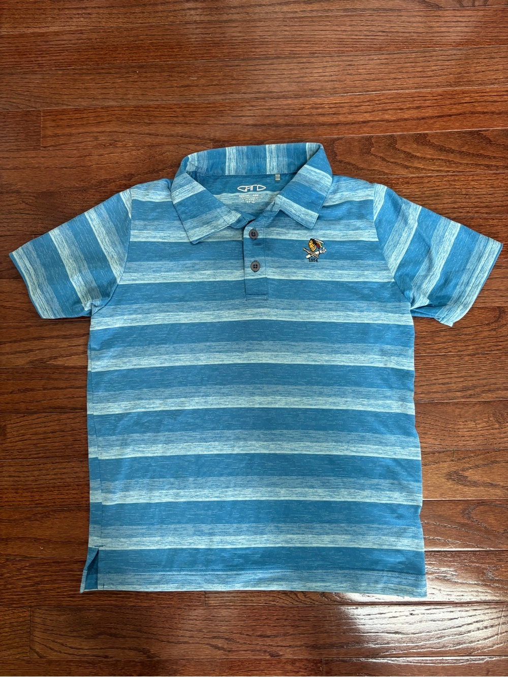 Garb boys golf blue Striped Polo w/Embroidered 1854 Philly Cricket Club logo M